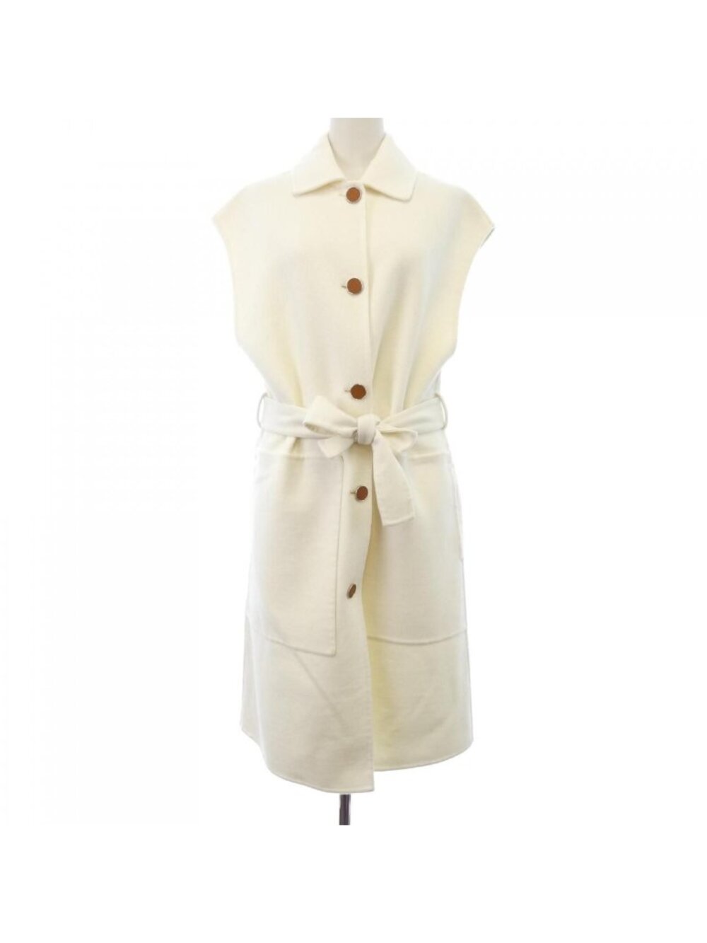 Hermes Clou de Selle Lambskin Button Double Face Long Vest
